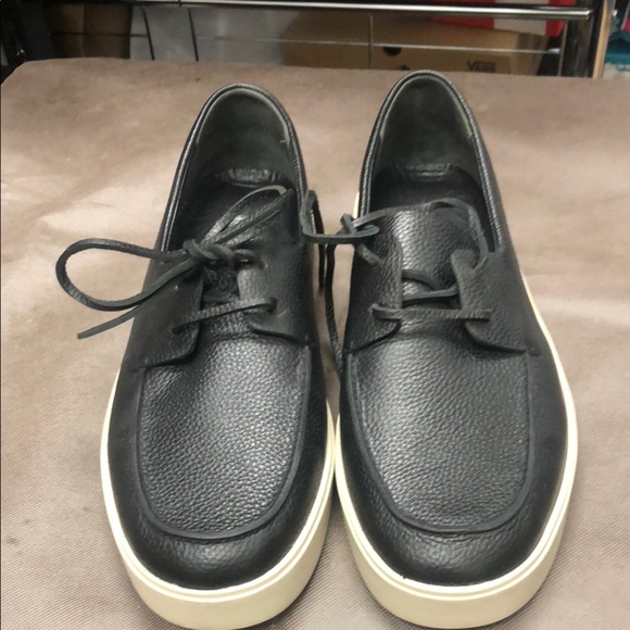 Vince “Todd” Black Leather Deck Shoes - Picture 4 of 6